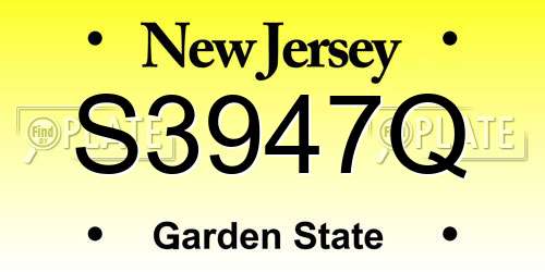 S3947Q New Jersey License Plate