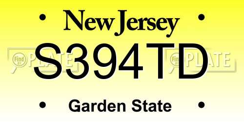 S394TD New Jersey License Plate