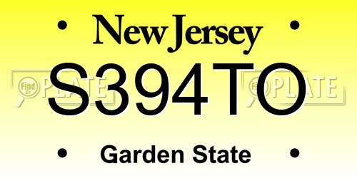 S394TO New Jersey License Plate