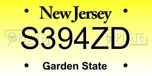 S394ZD New Jersey License Plate