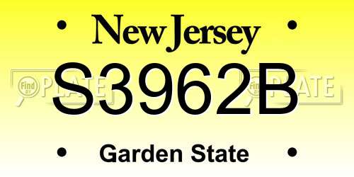 S3962B New Jersey License Plate