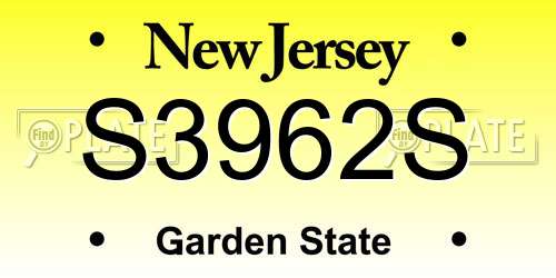 S3962S New Jersey License Plate
