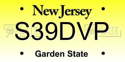 S39DVP New Jersey License Plate