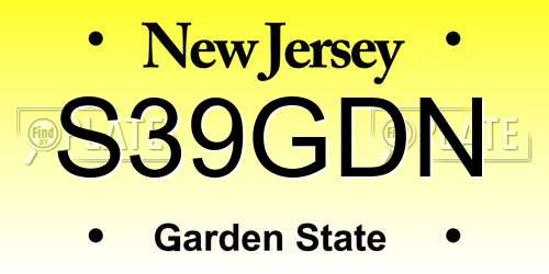 S39GDN New Jersey License Plate