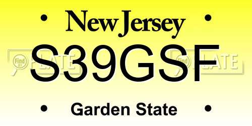 S39GSF New Jersey License Plate