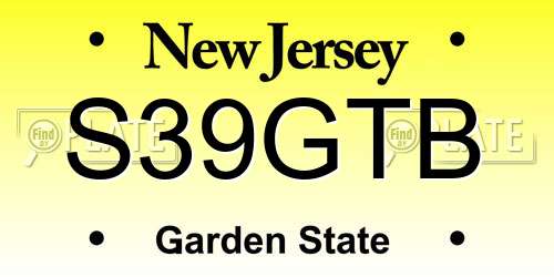 S39GTB New Jersey License Plate