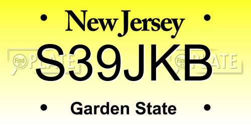 S39JKB New Jersey License Plate