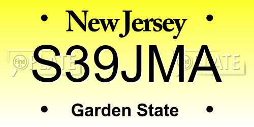 S39JMA New Jersey License Plate