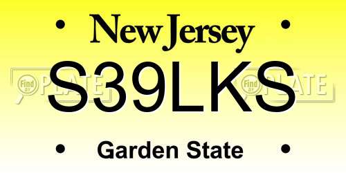 S39LKS New Jersey License Plate