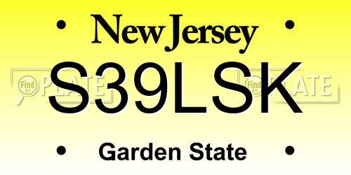 S39LSK New Jersey License Plate