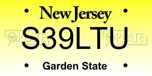 S39LTU New Jersey License Plate