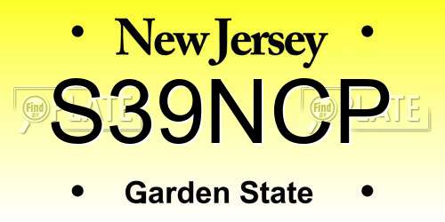 S39NCP New Jersey License Plate