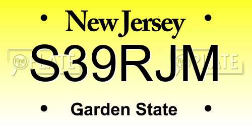 S39RJM New Jersey License Plate