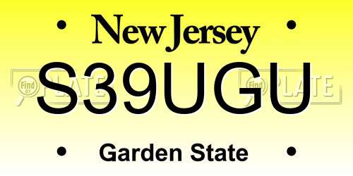 S39UGU New Jersey License Plate