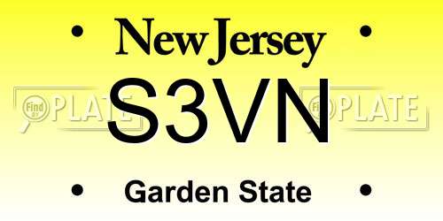 S3VN New Jersey License Plate