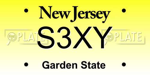 S3XY New Jersey License Plate