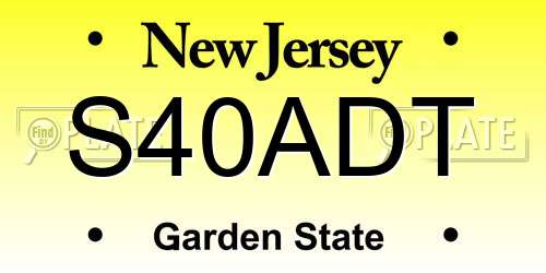 S40ADT New Jersey License Plate