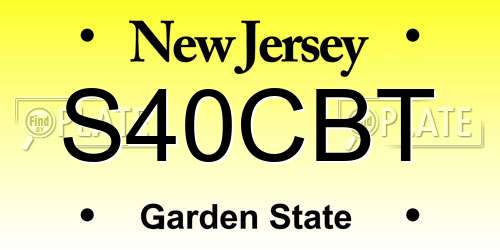 S40CBT New Jersey License Plate
