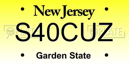 S40CUZ New Jersey License Plate