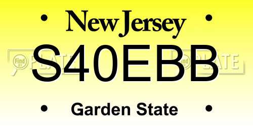 S40EBB New Jersey License Plate