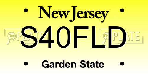 S40FLD New Jersey License Plate