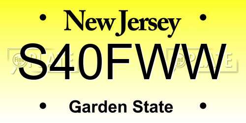 S40FWW New Jersey License Plate