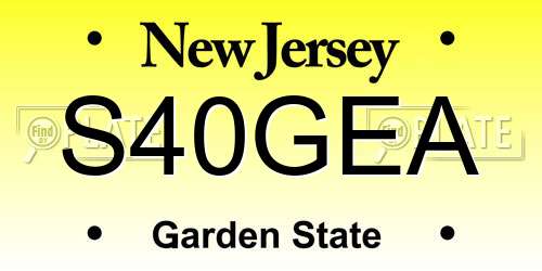 S40GEA New Jersey License Plate