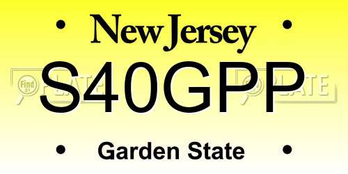 S40GPP New Jersey License Plate