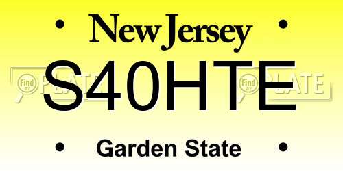 S40HTE New Jersey License Plate