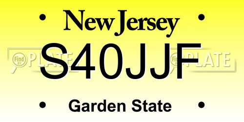 S40JJF New Jersey License Plate