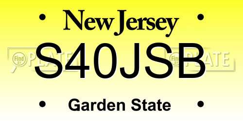 S40JSB New Jersey License Plate