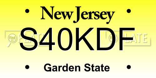 S40KDF New Jersey License Plate