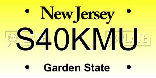S40KMU New Jersey License Plate