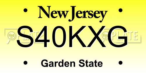 S40KXG New Jersey License Plate
