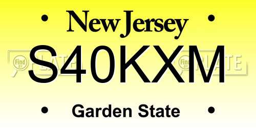 S40KXM New Jersey License Plate