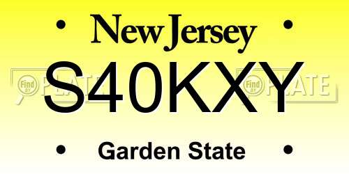S40KXY New Jersey License Plate