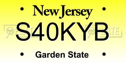 S40KYB New Jersey License Plate