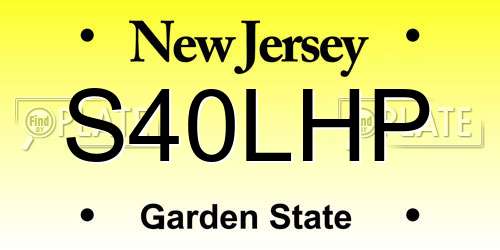 S40LHP New Jersey License Plate