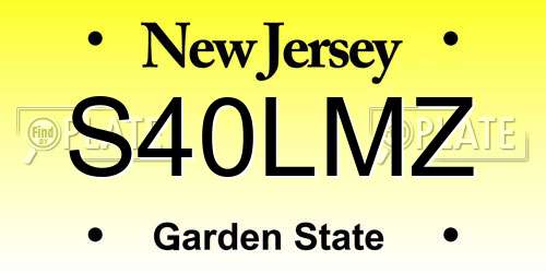 S40LMZ New Jersey License Plate