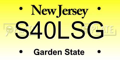 S40LSG New Jersey License Plate