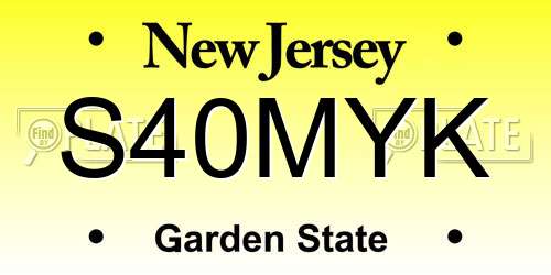 S40MYK New Jersey License Plate