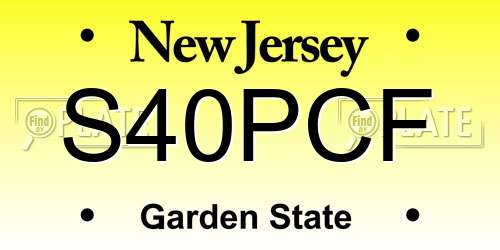 S40PCF New Jersey License Plate