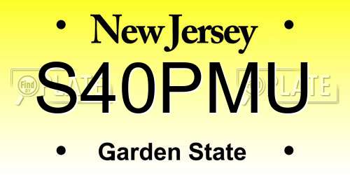 S40PMU New Jersey License Plate