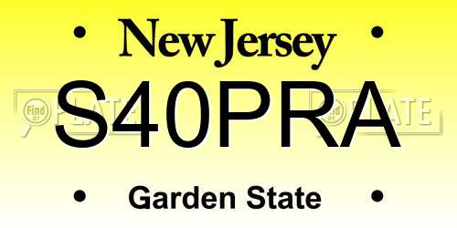 S40PRA New Jersey License Plate
