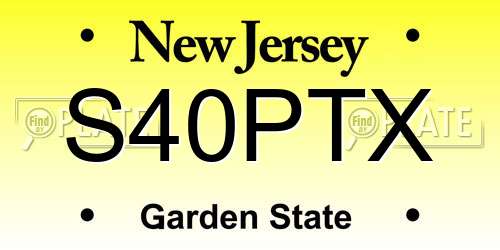 S40PTX New Jersey License Plate