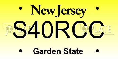 S40RCC New Jersey License Plate