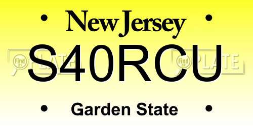S40RCU New Jersey License Plate