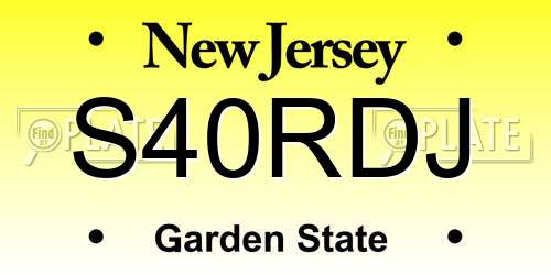 S40RDJ New Jersey License Plate
