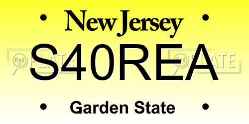 S40REA New Jersey License Plate