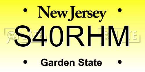 S40RHM New Jersey License Plate